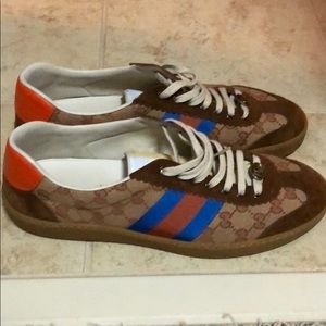 Gucci sneakers brown blue and orange